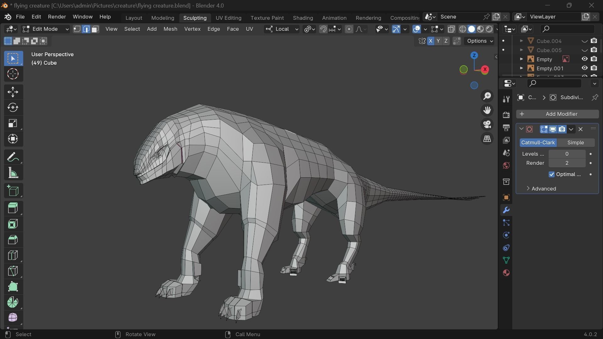 zika creature  Low-poly 3D model_24