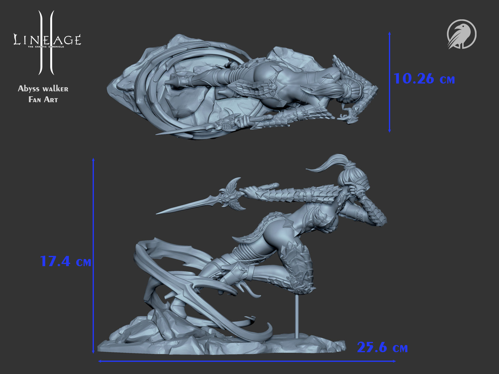 Dark Elf Girl Lineage2 Fan-Art Abyss Walker 3D print model_5