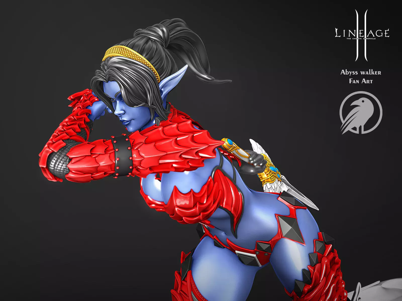 Dark Elf Girl Lineage2 Fan-Art Abyss Walker 3D print model_0