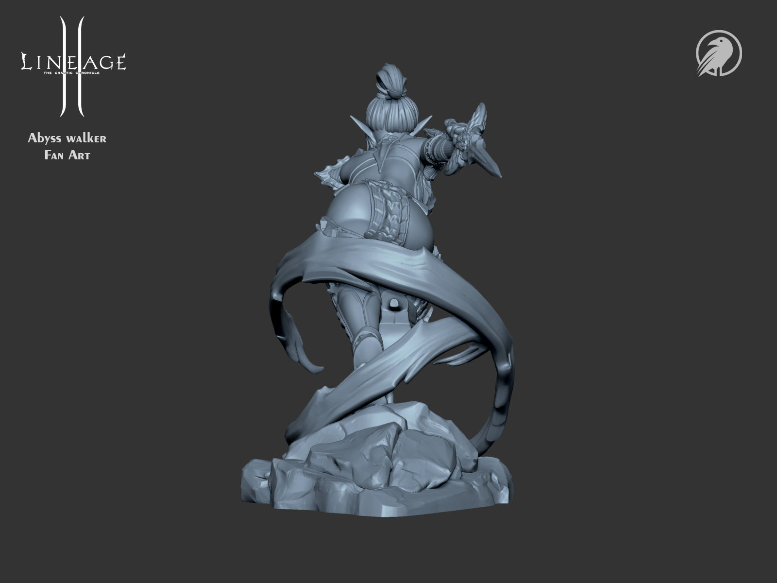 Dark Elf Girl Lineage2 Fan-Art Abyss Walker 3D print model_12