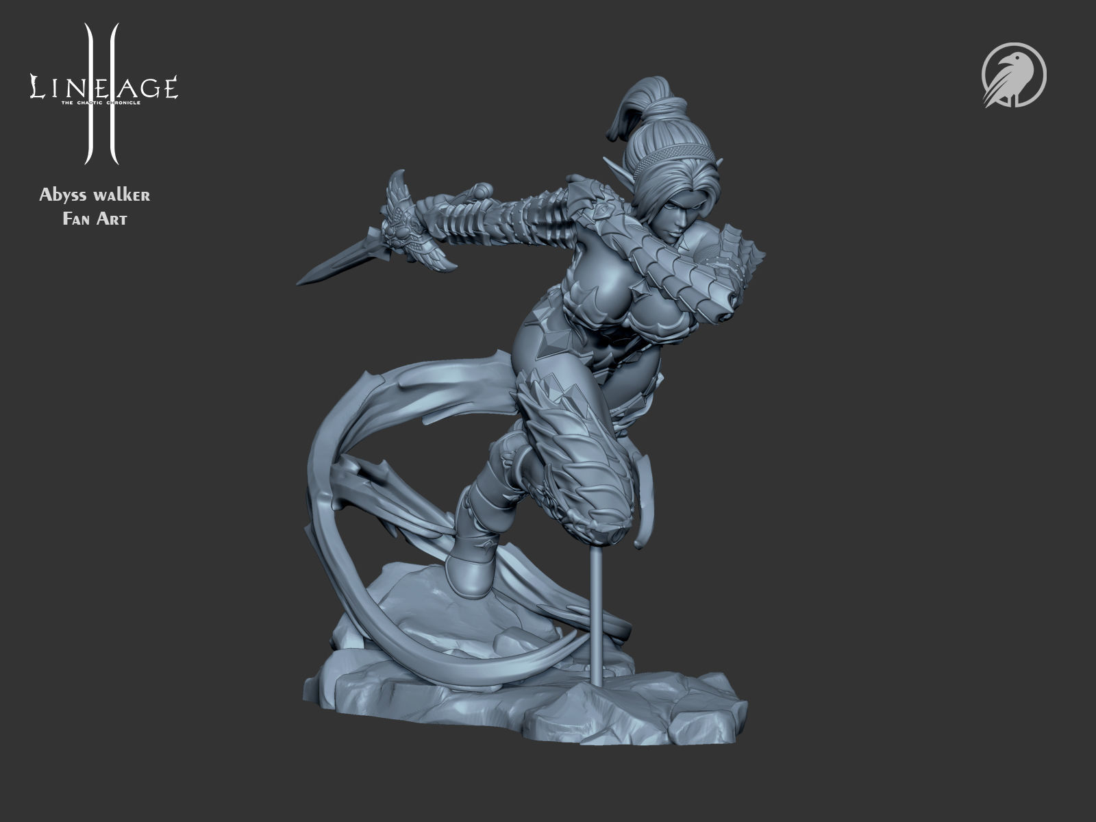 Dark Elf Girl Lineage2 Fan-Art Abyss Walker 3D print model_8