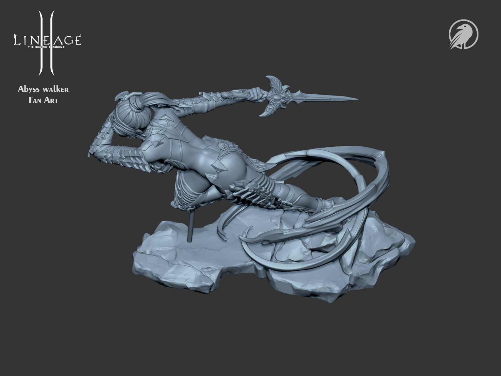 Dark Elf Girl Lineage2 Fan-Art Abyss Walker 3D print model_16