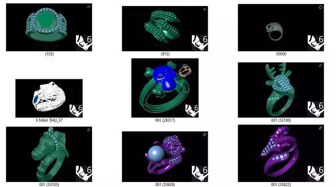  lion Animal Rings pendants 110 files lot 