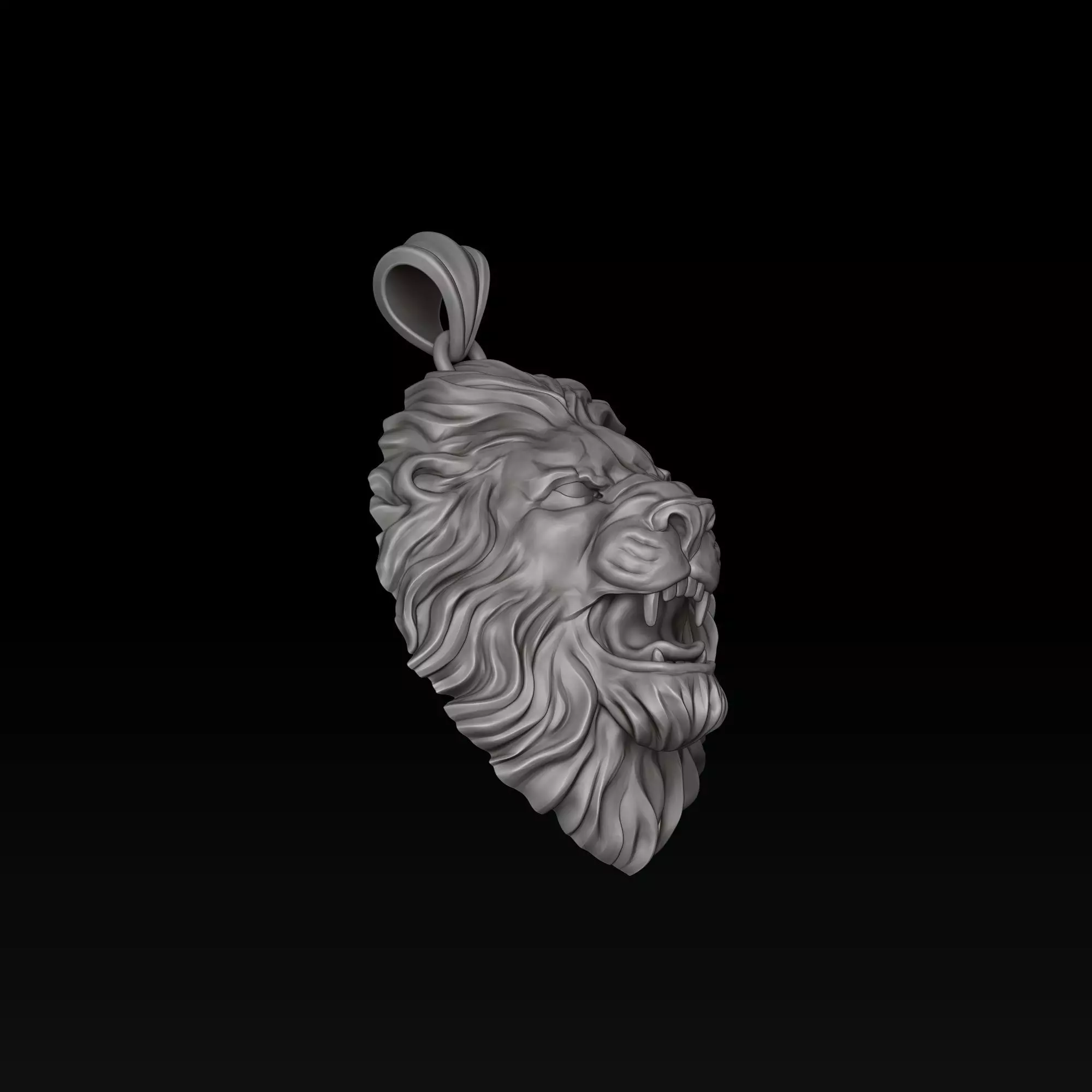 Classic Angry Lion pendant 3D print model_3
