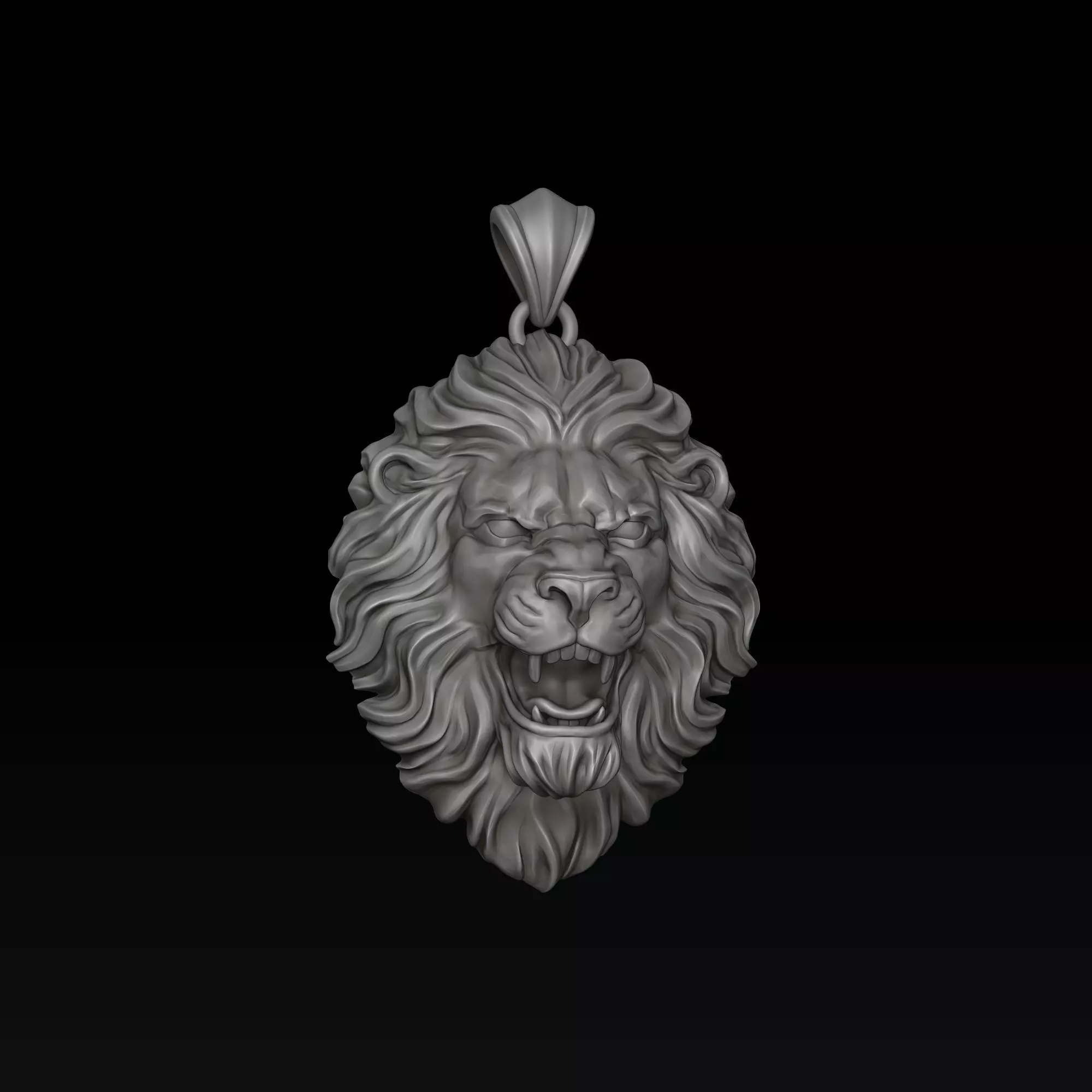 Classic Angry Lion pendant 3D print model_6