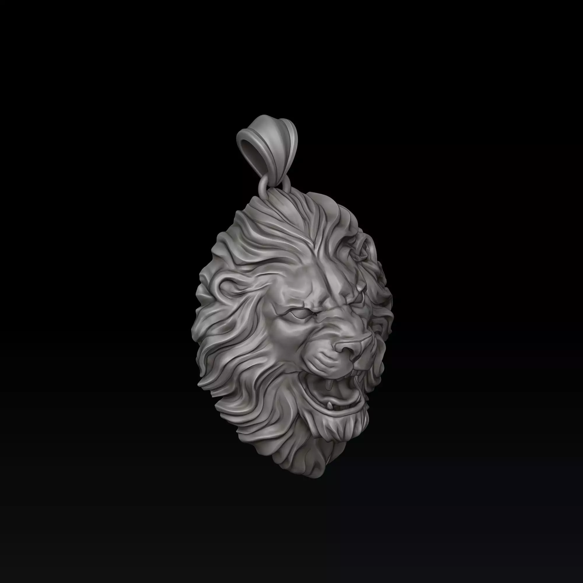 Classic Angry Lion pendant 3D print model_2