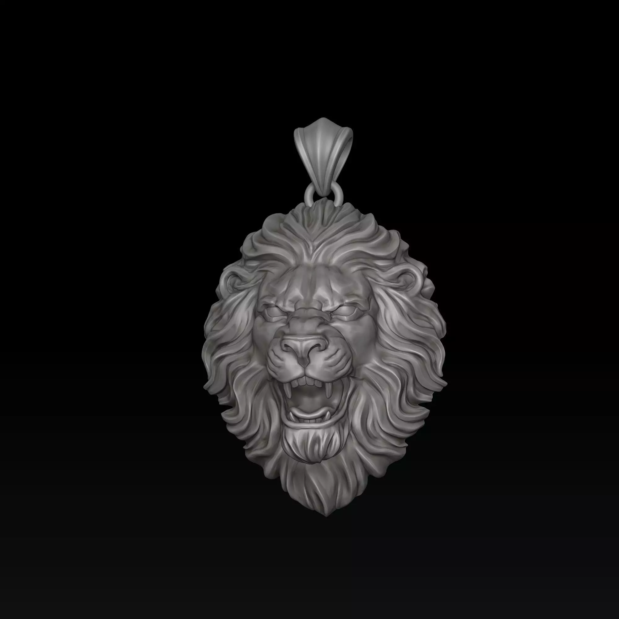 Classic Angry Lion pendant 3D print model_7