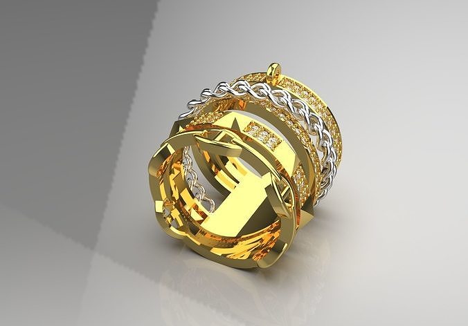 gold jewelry ring jr00011 3D print model