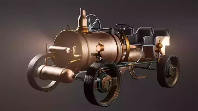 Driveable SteamPunk Car Rigged Customizable