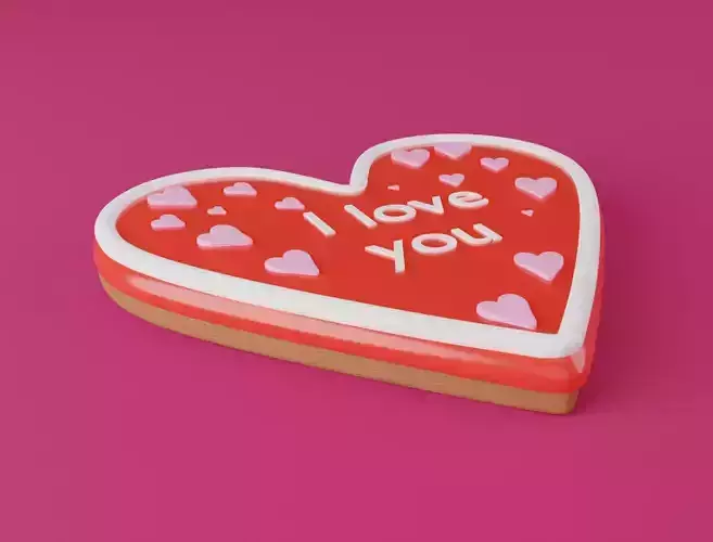 Gingerbread Heart Valentine day 3D model for 3D print