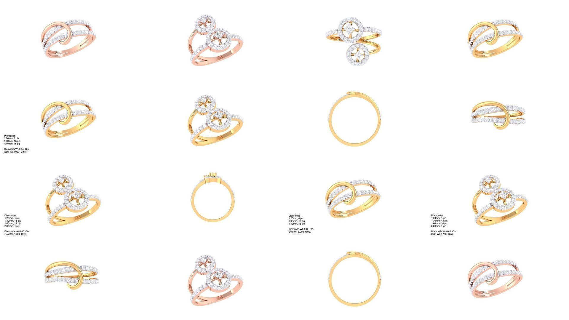 Diamond gemstone engagment wedding Rings collection _5