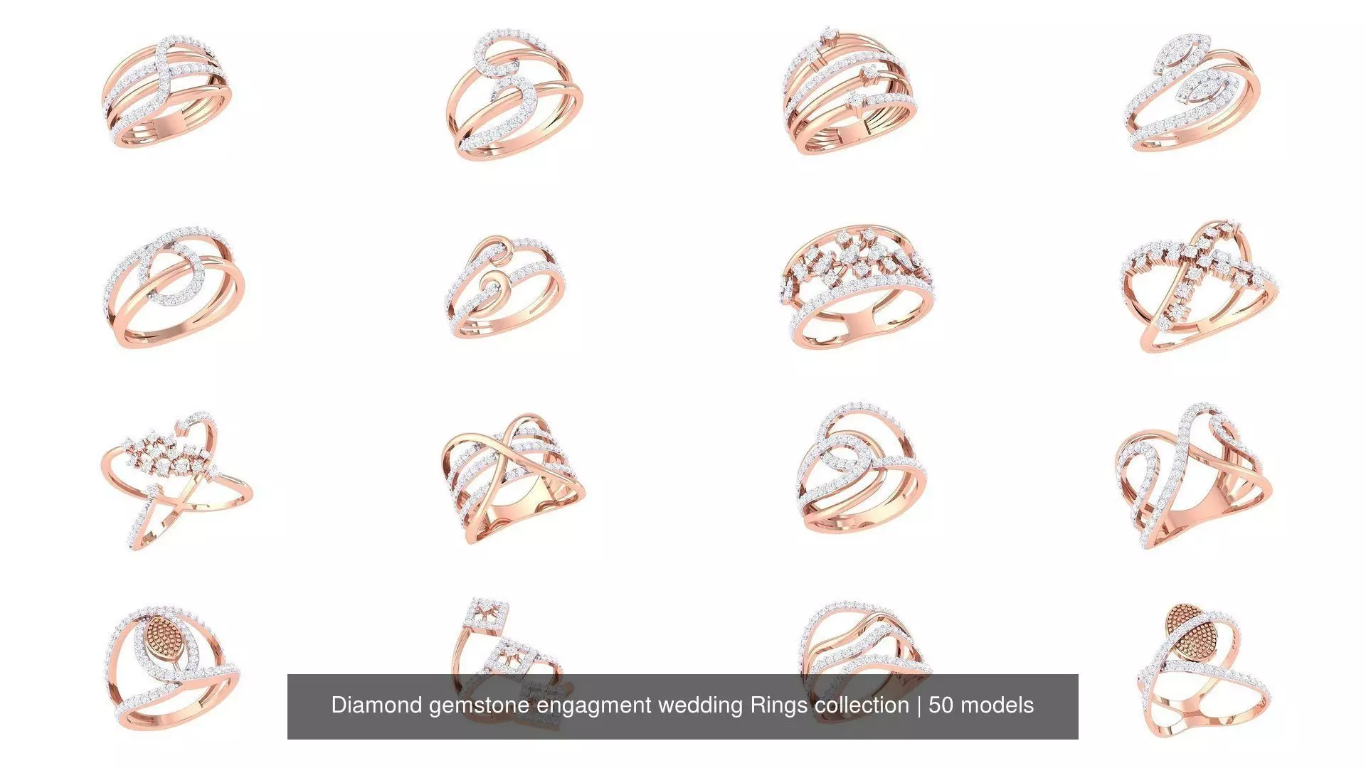 Diamond gemstone engagment wedding Rings collection _0