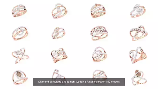 Diamond gemstone engagment wedding Rings collection
