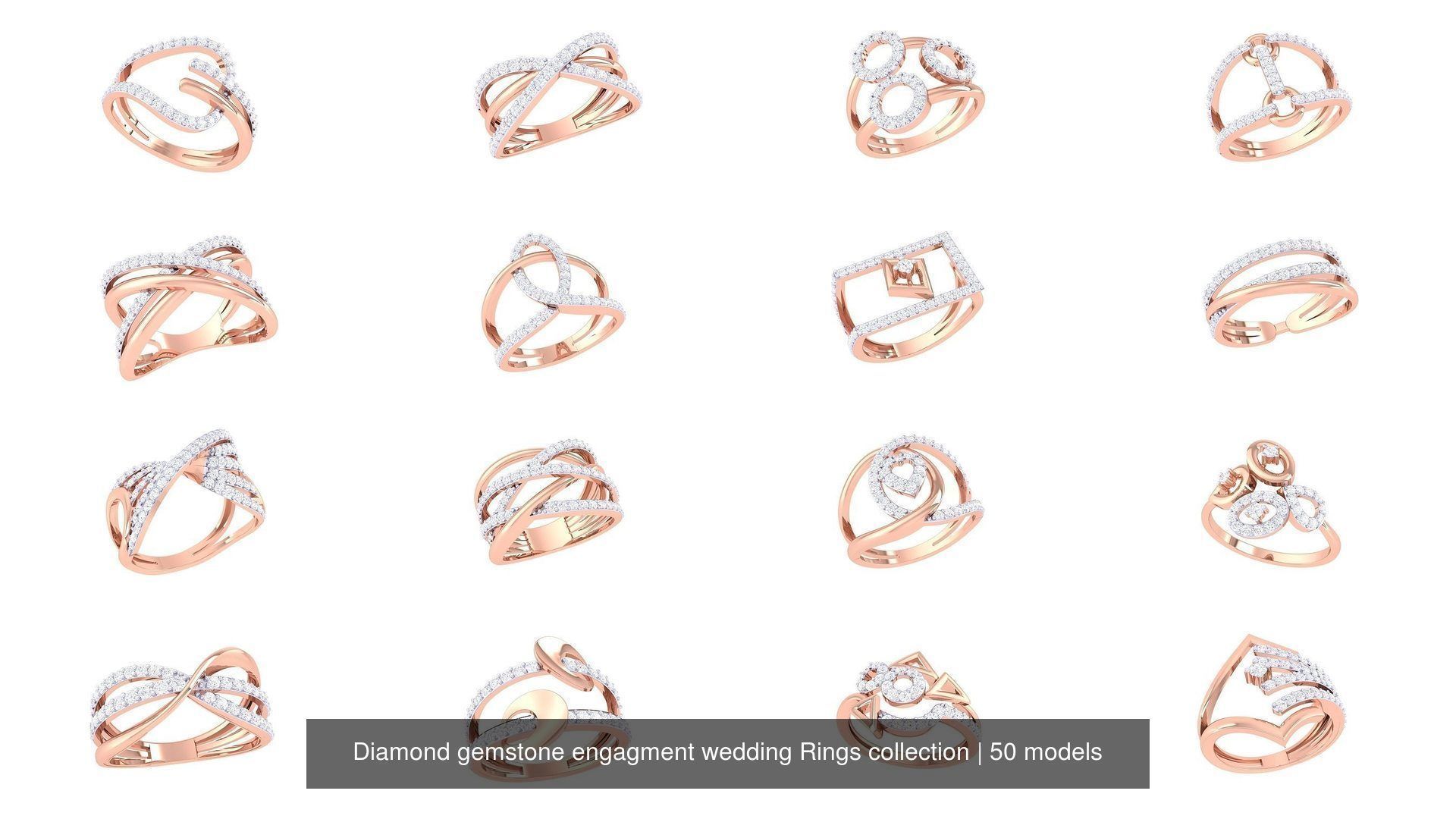 Diamond gemstone engagment wedding Rings collection _2