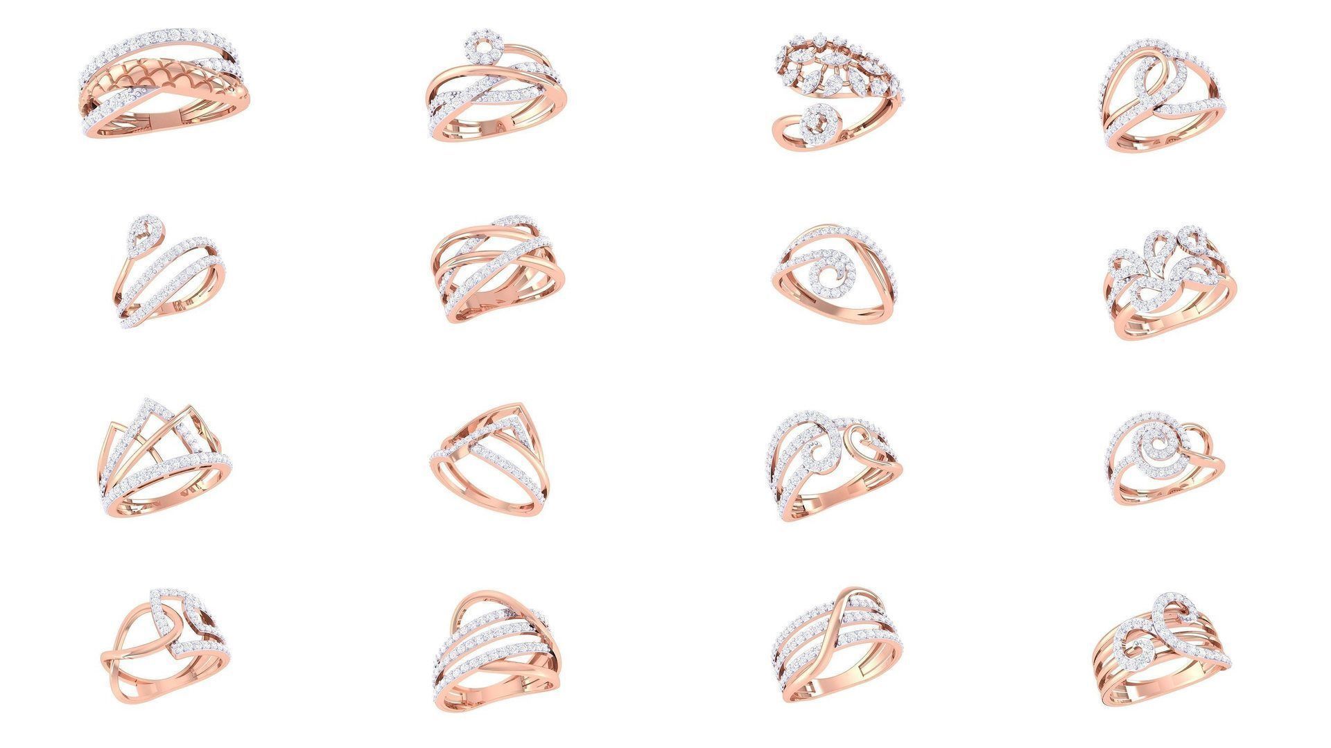 Diamond gemstone engagment wedding Rings collection _3