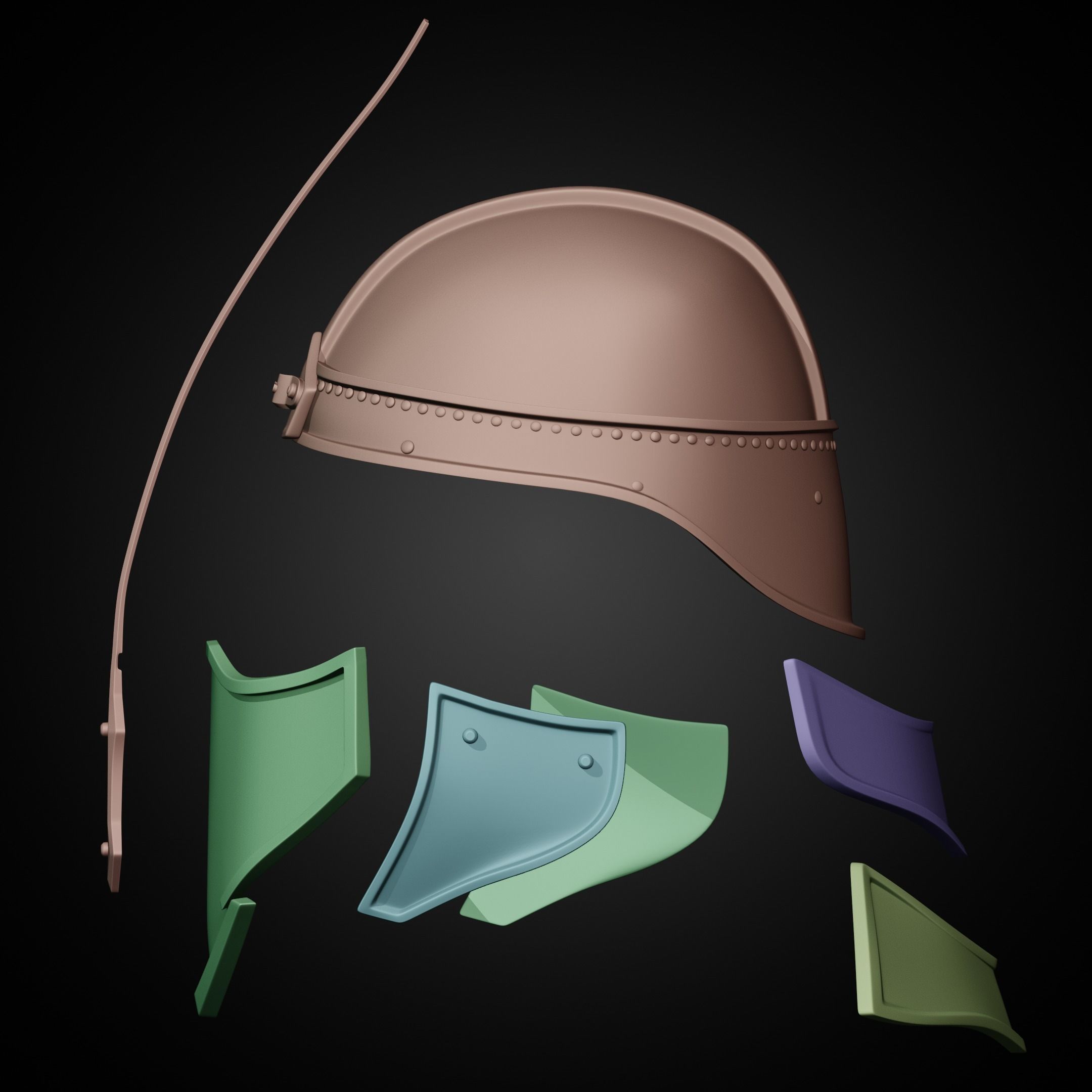 Game of Thrones Unsullied Helmet for Cosplay 3D print model_20