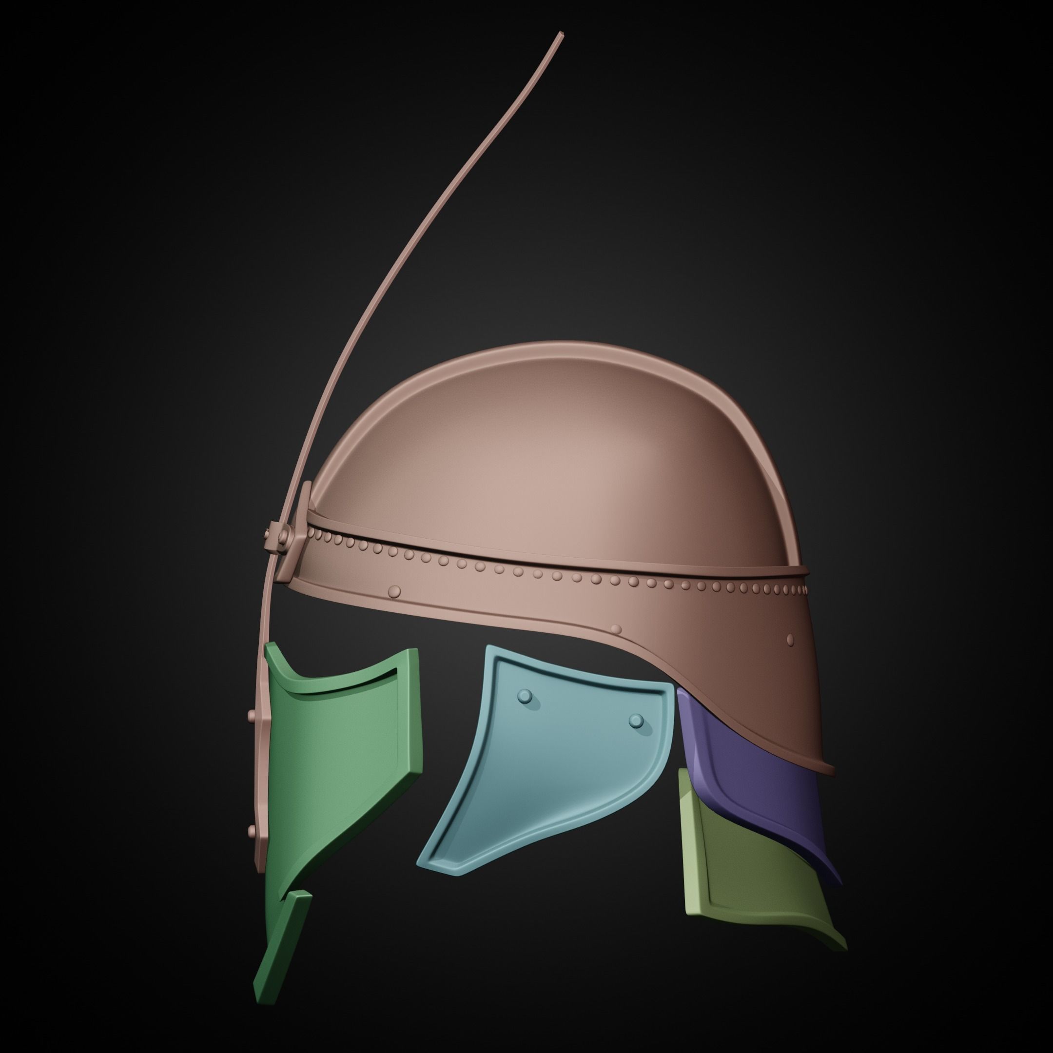 Game of Thrones Unsullied Helmet for Cosplay 3D print model_11