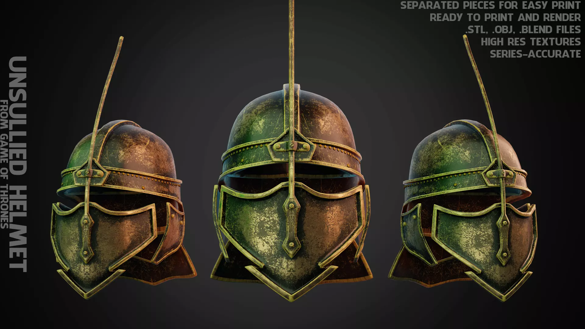 Game of Thrones Unsullied Helmet for Cosplay 3D print model_0