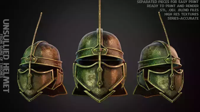 Game of Thrones Unsullied Helmet for Cosplay 3D print model