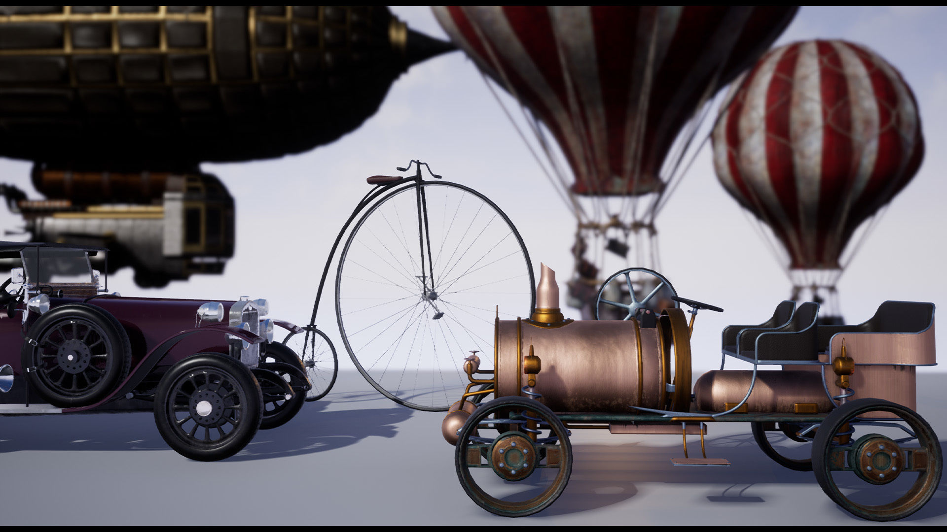 SteamPunk Victorian Vehicles Set of 5 Low-poly 3D model_17