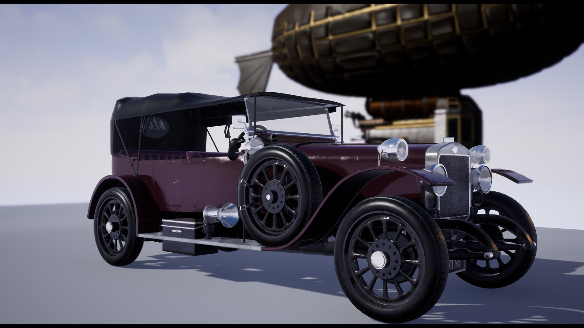 SteamPunk Victorian Vehicles Set of 5 Low-poly 3D model_2