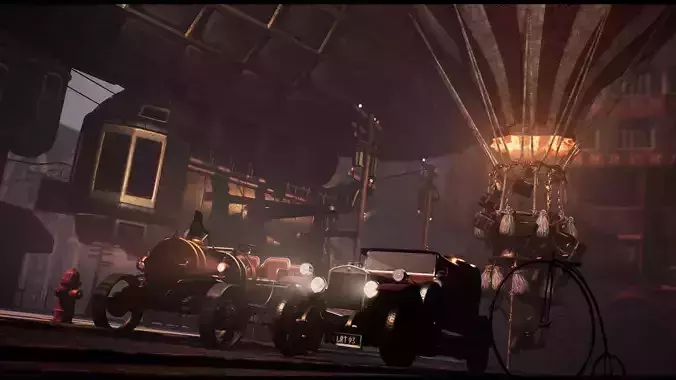 SteamPunk Victorian Vehicles Set of 5 Low-poly 3D model