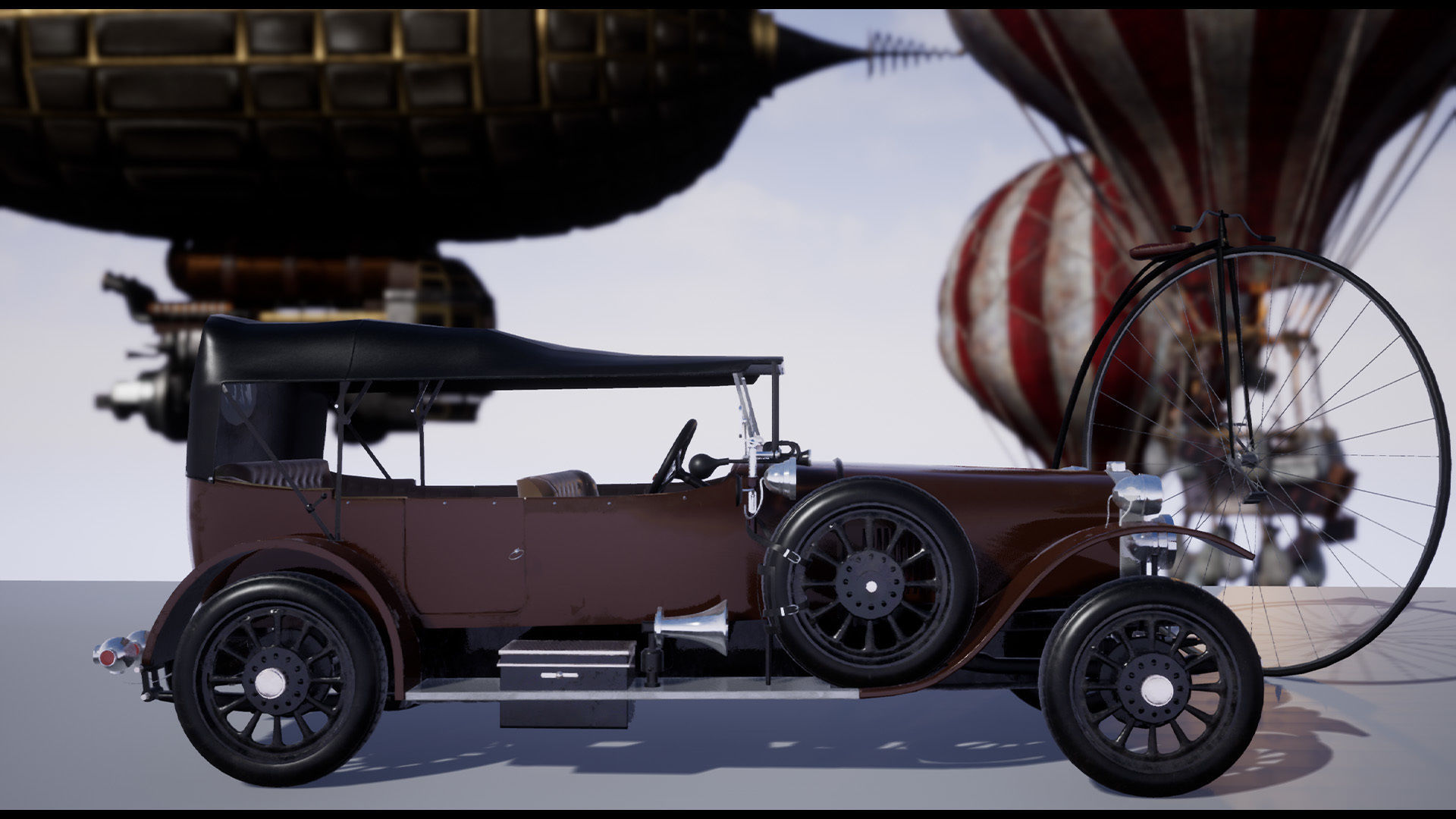 SteamPunk Victorian Vehicles Set of 5 Low-poly 3D model_16