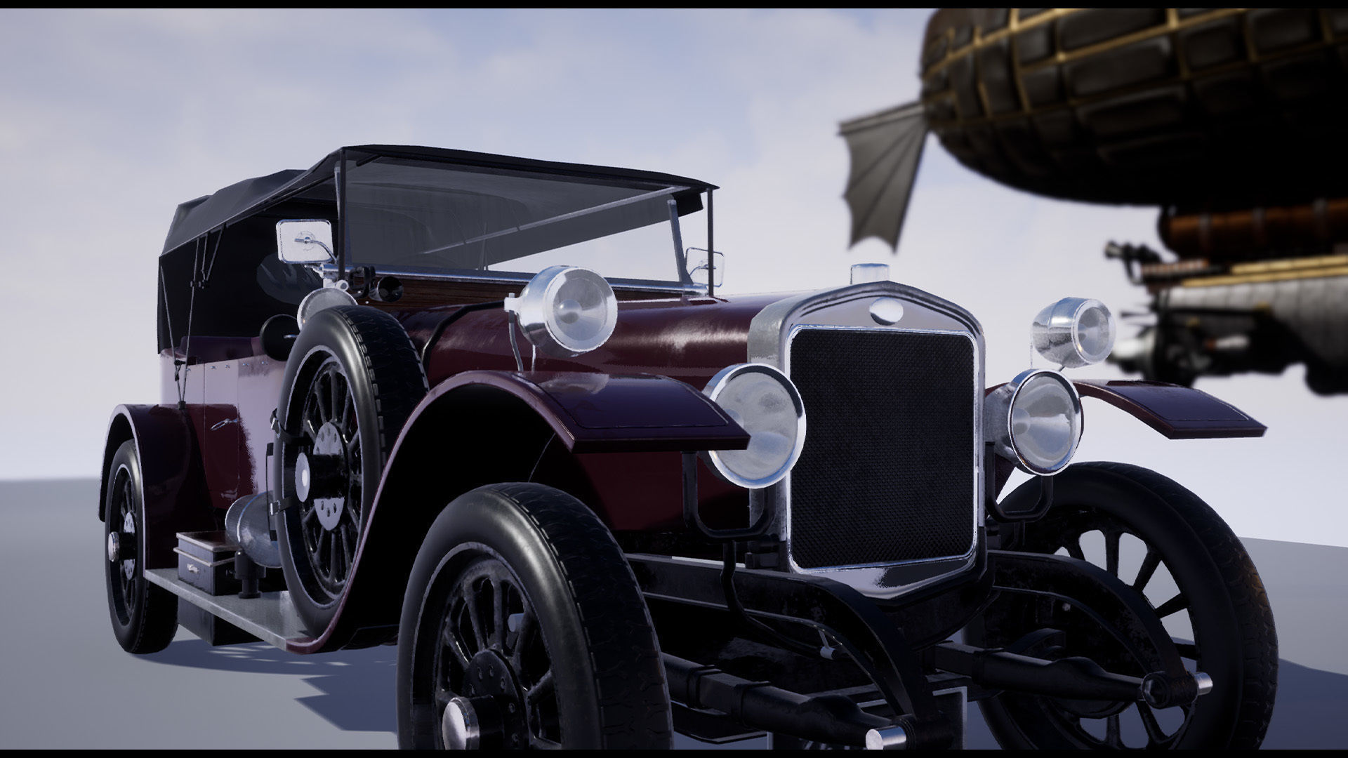 SteamPunk Victorian Vehicles Set of 5 Low-poly 3D model_3