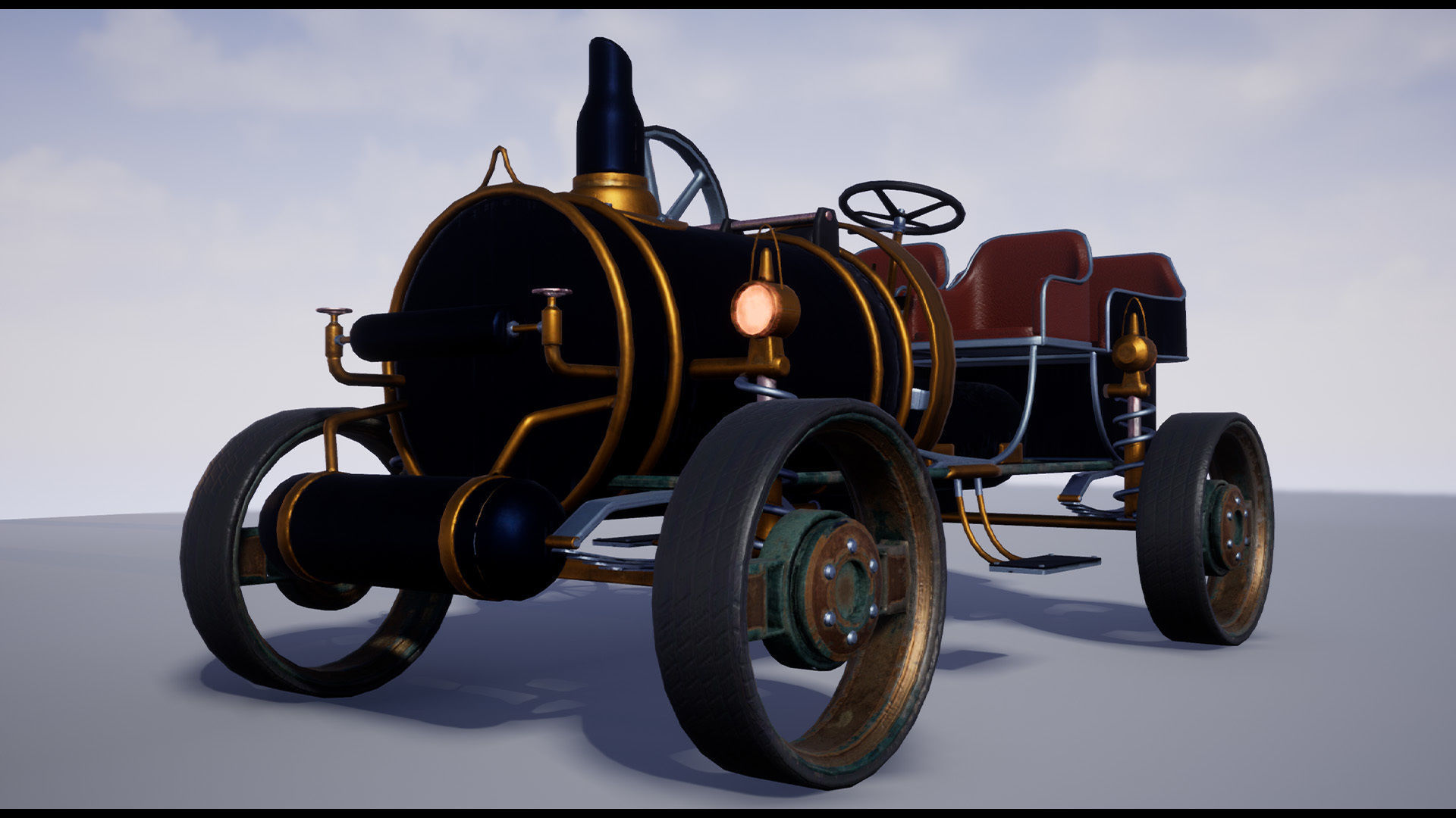 SteamPunk Victorian Vehicles Set of 5 Low-poly 3D model_7