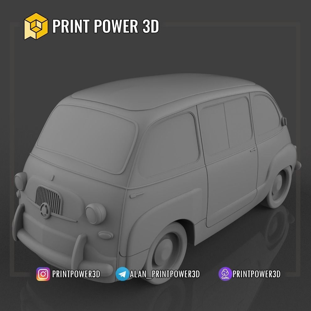 Fiat Multipla 1955-1969 3D print model_3
