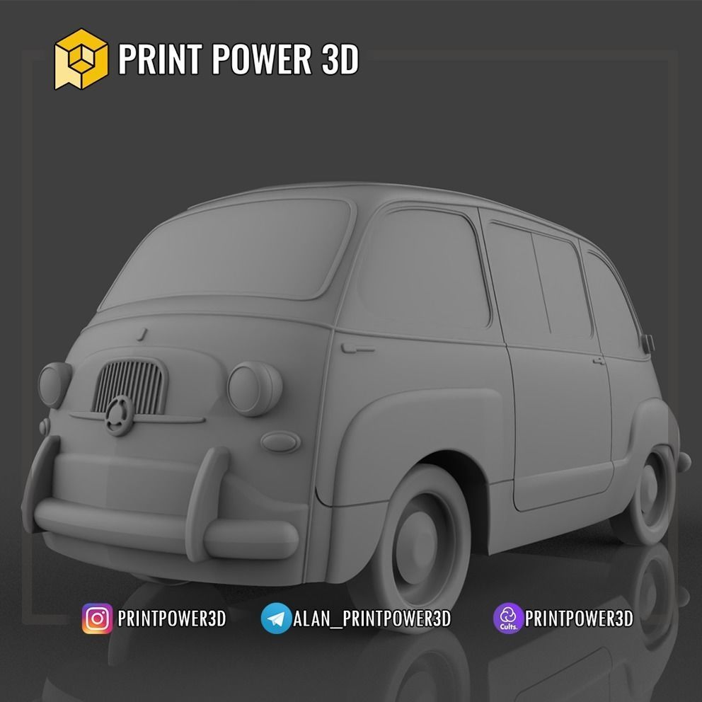 Fiat Multipla 1955-1969 3D print model_5