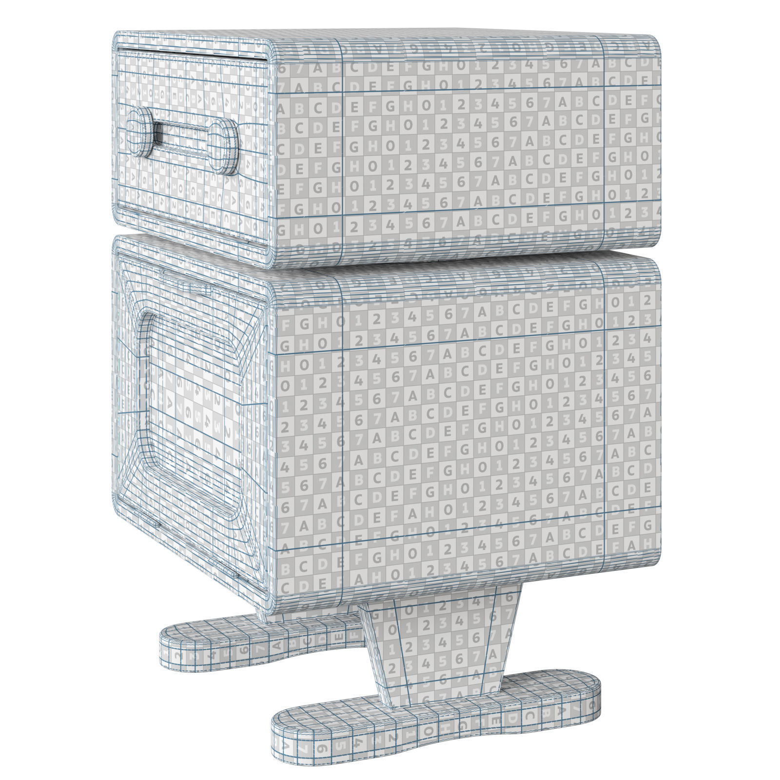 GVAwood oak bedside table with rotating top 3D model_9