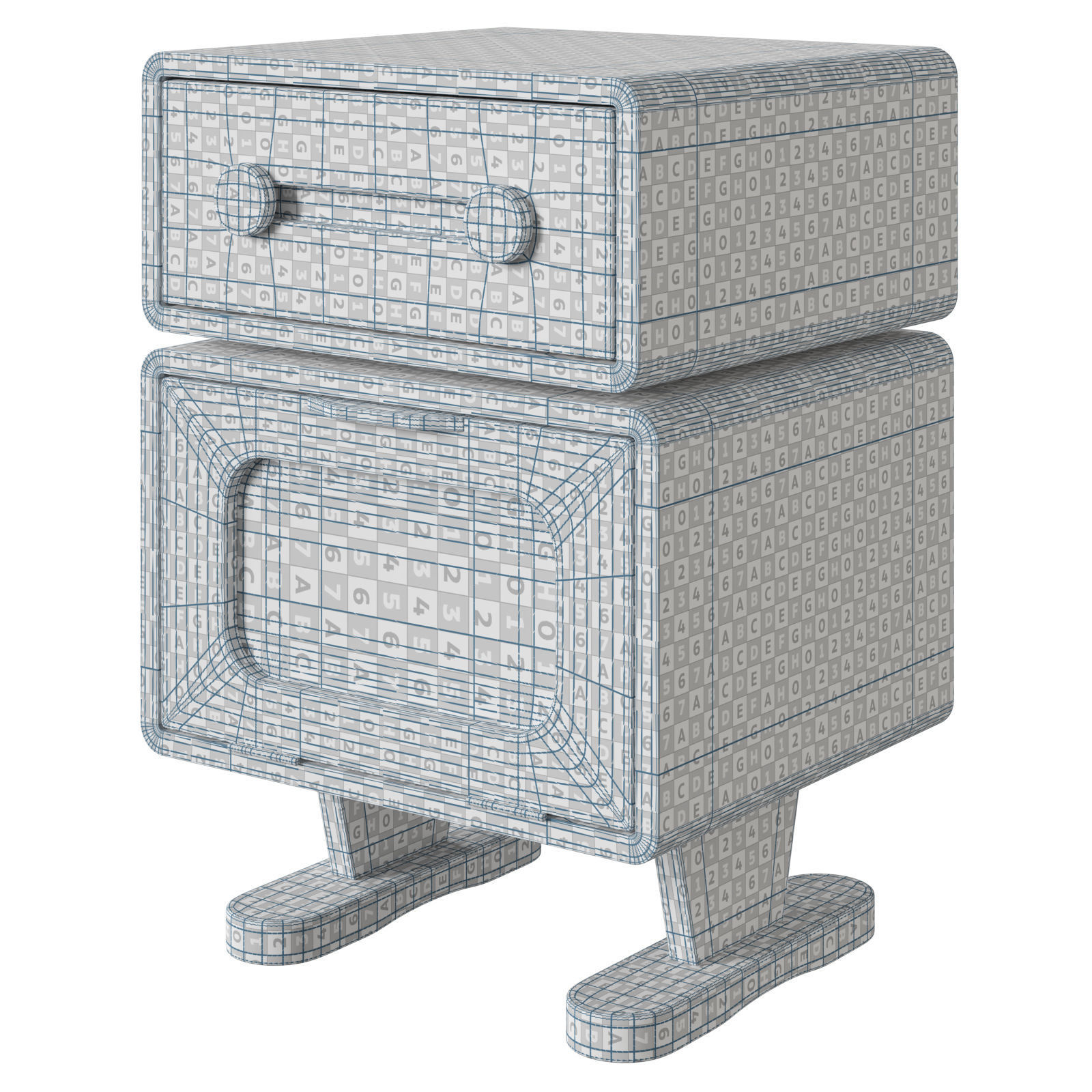 GVAwood oak bedside table with rotating top 3D model_7