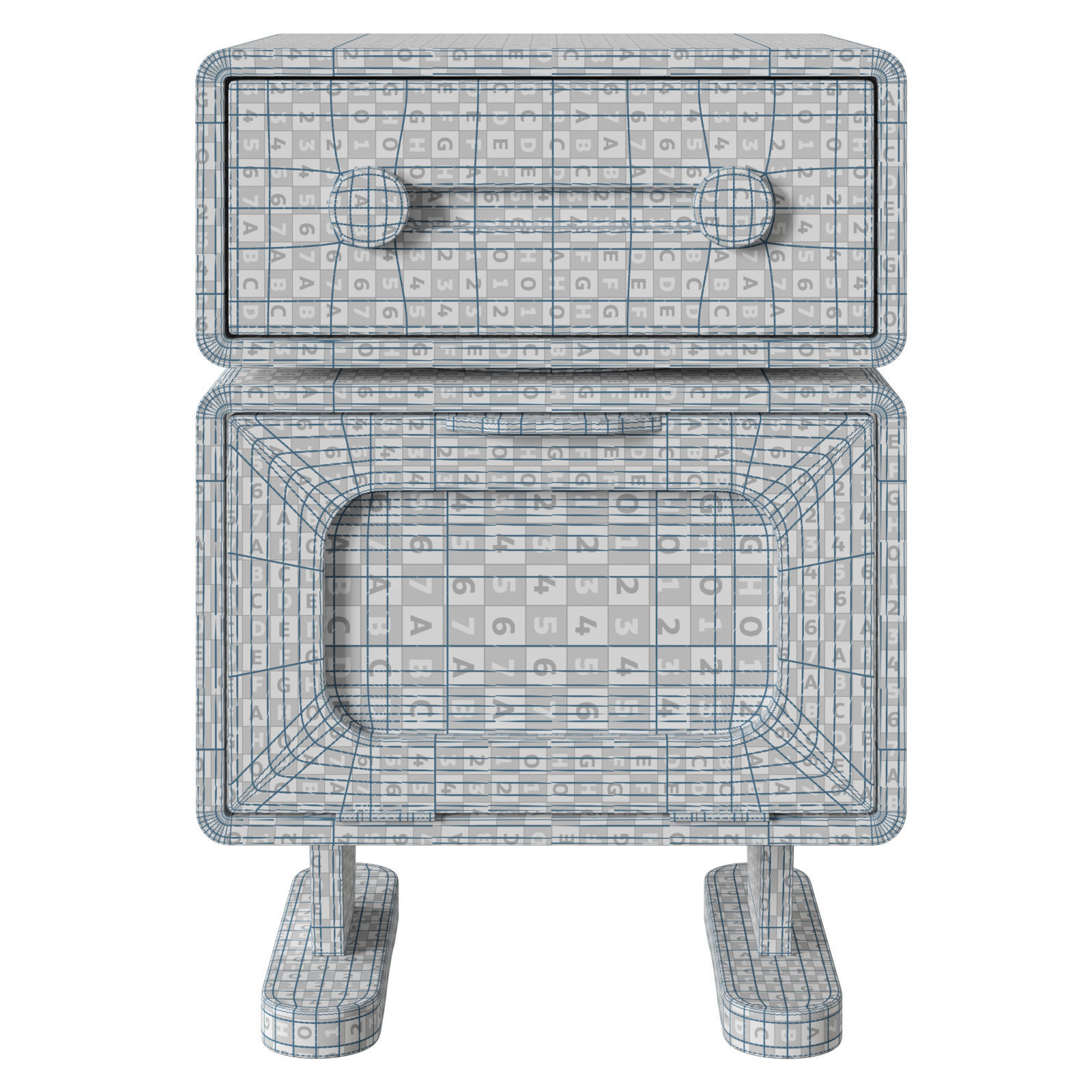 GVAwood oak bedside table with rotating top 3D model_6