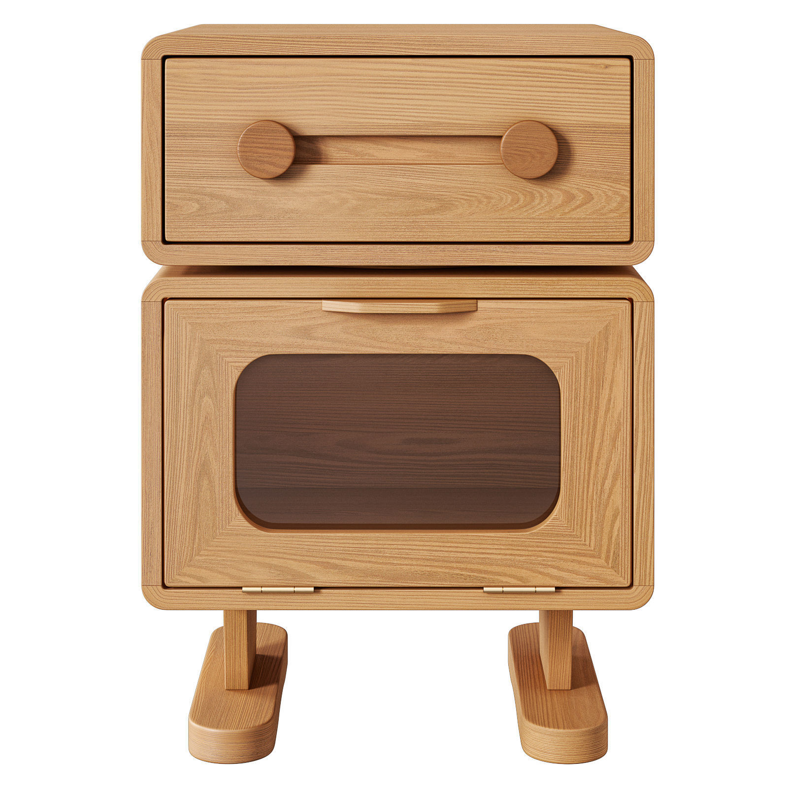 GVAwood oak bedside table with rotating top 3D model_2
