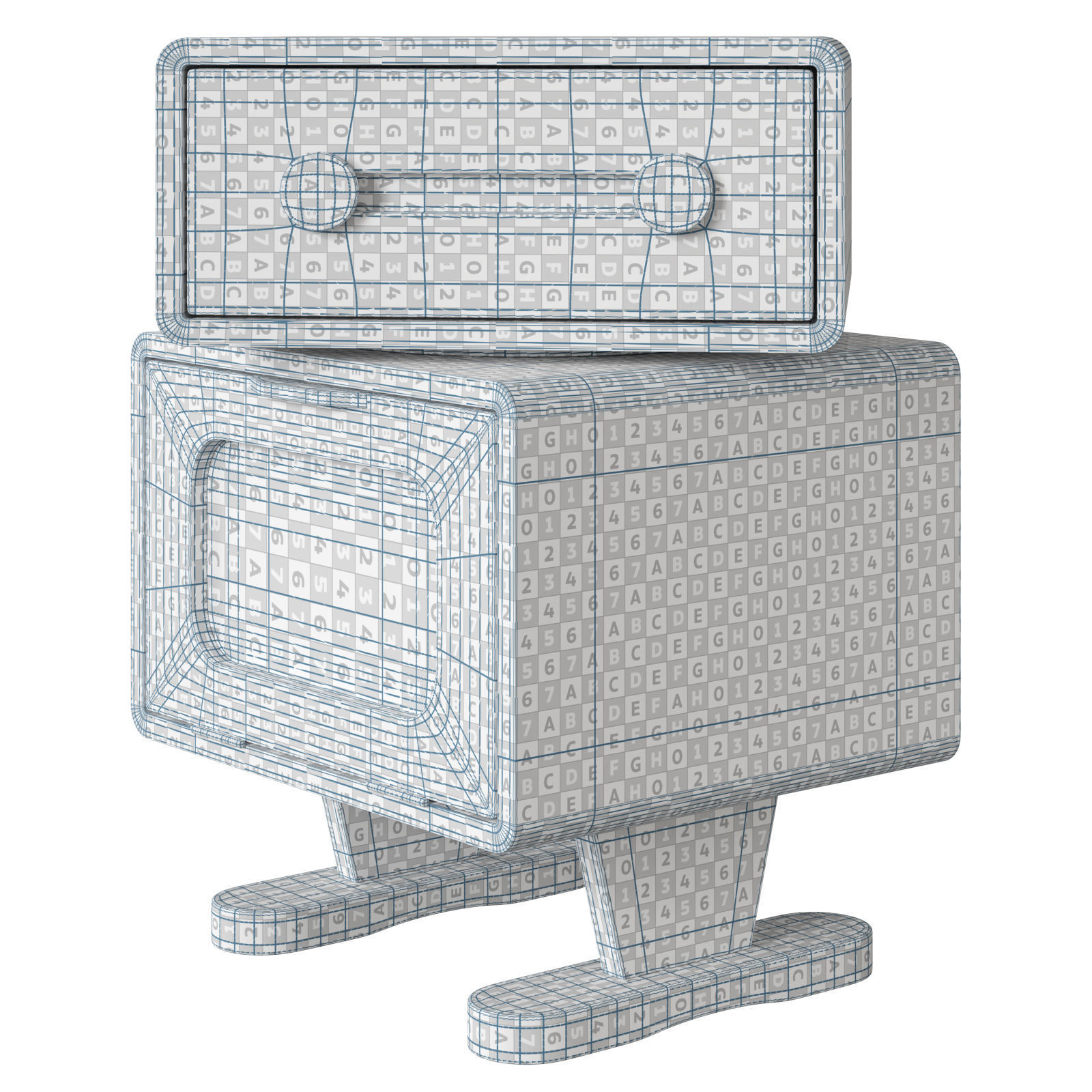 GVAwood oak bedside table with rotating top 3D model_5