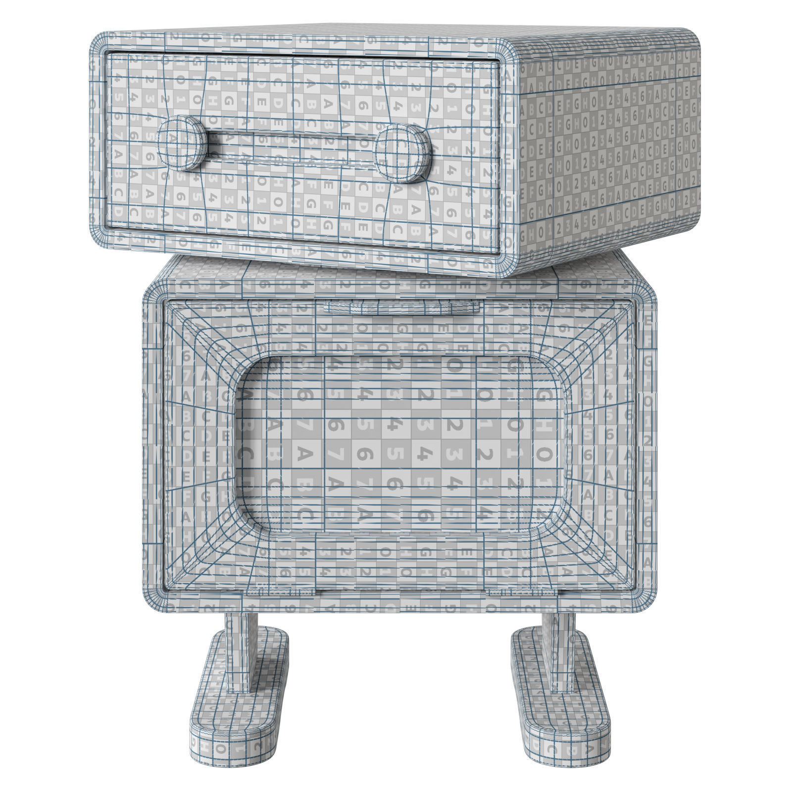 GVAwood oak bedside table with rotating top 3D model_8