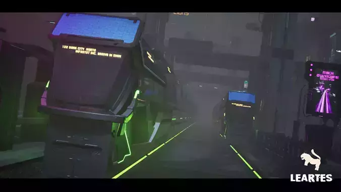 Driveable Animated Retro Cyberpunk Hover Train