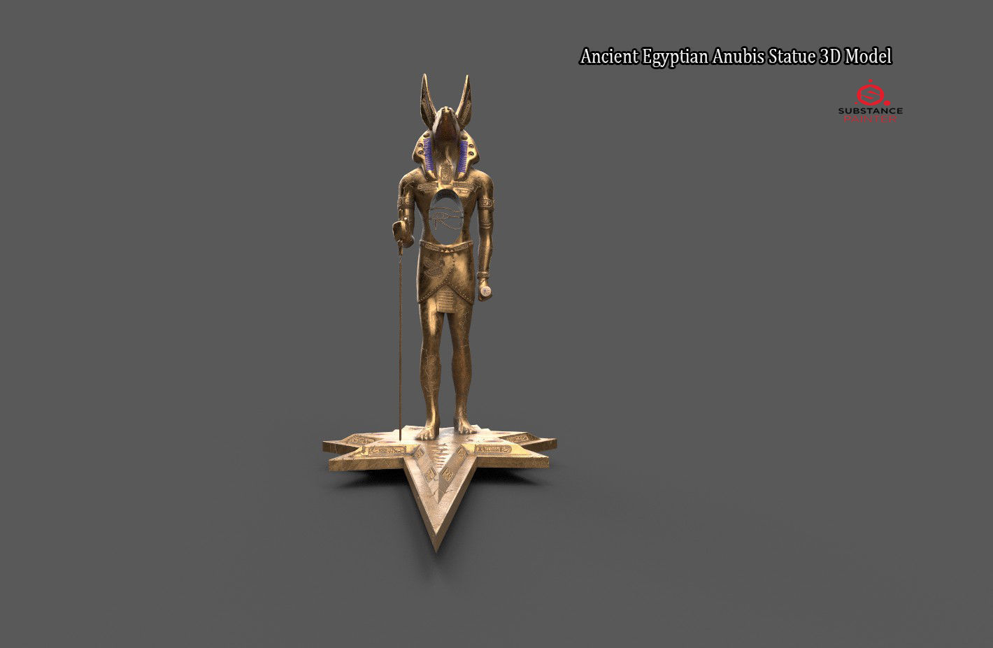 Ancient Egyptian Anubis Statue 3D Model Low-poly 3D model_1