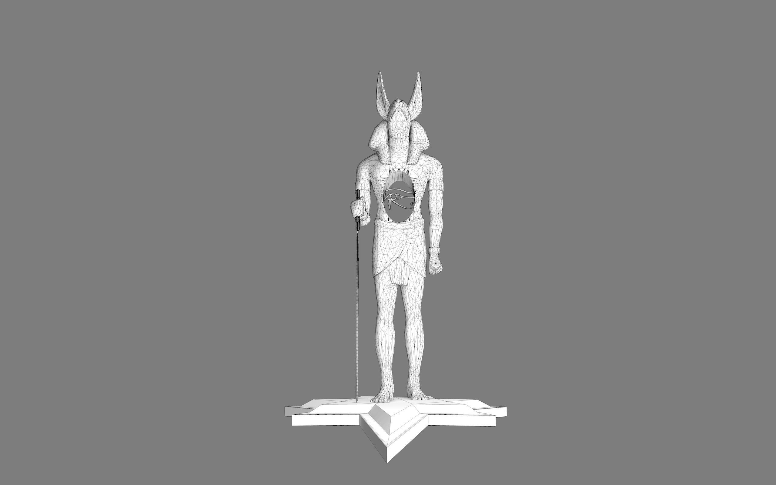 Ancient Egyptian Anubis Statue 3D Model Low-poly 3D model_34