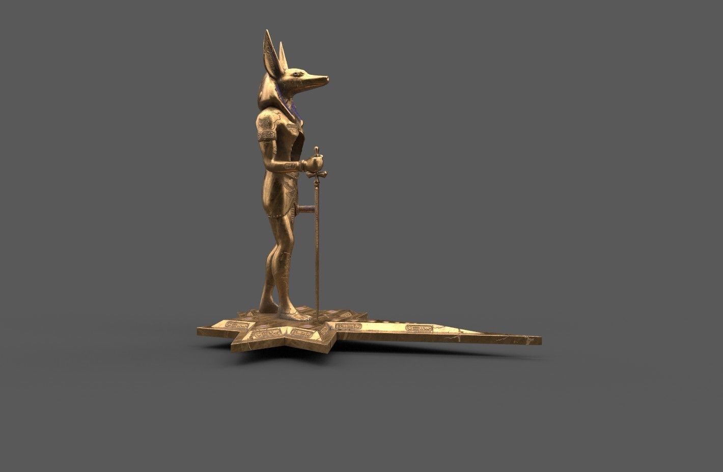 Ancient Egyptian Anubis Statue 3D Model Low-poly 3D model_7