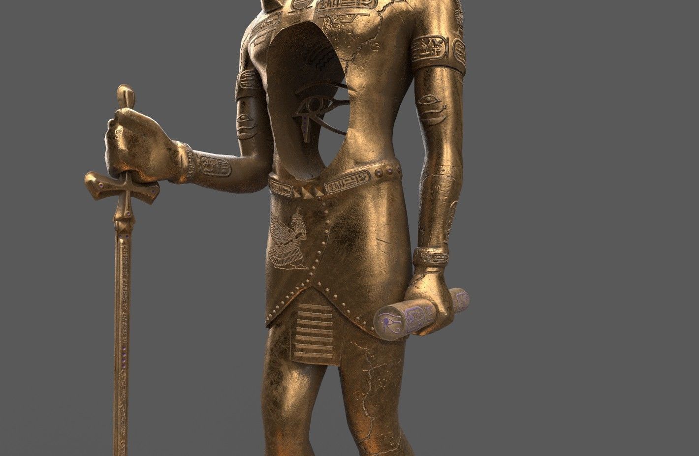 Ancient Egyptian Anubis Statue 3D Model Low-poly 3D model_27
