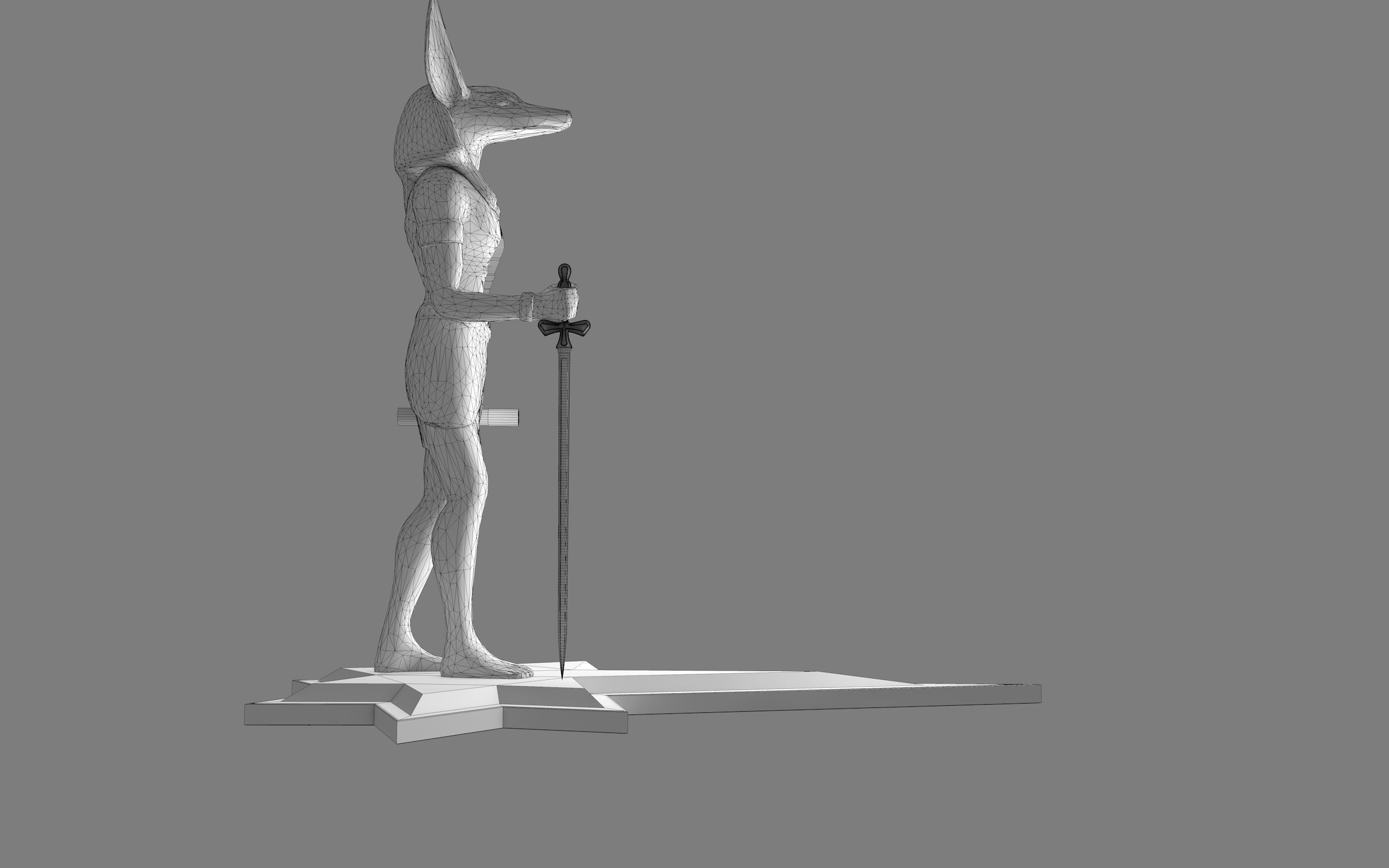 Ancient Egyptian Anubis Statue 3D Model Low-poly 3D model_29