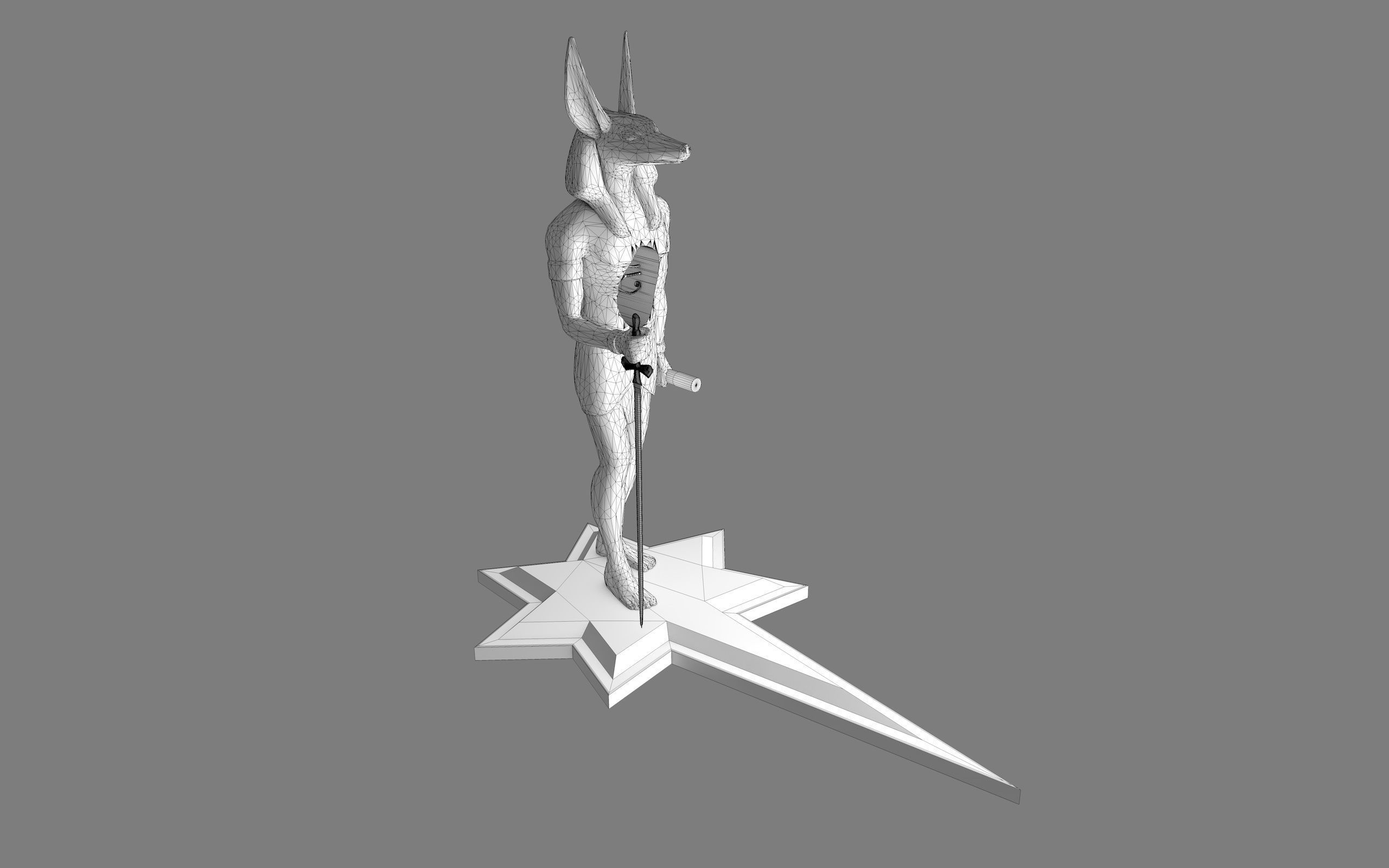 Ancient Egyptian Anubis Statue 3D Model Low-poly 3D model_35
