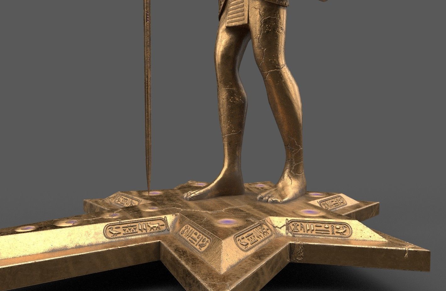 Ancient Egyptian Anubis Statue 3D Model Low-poly 3D model_11