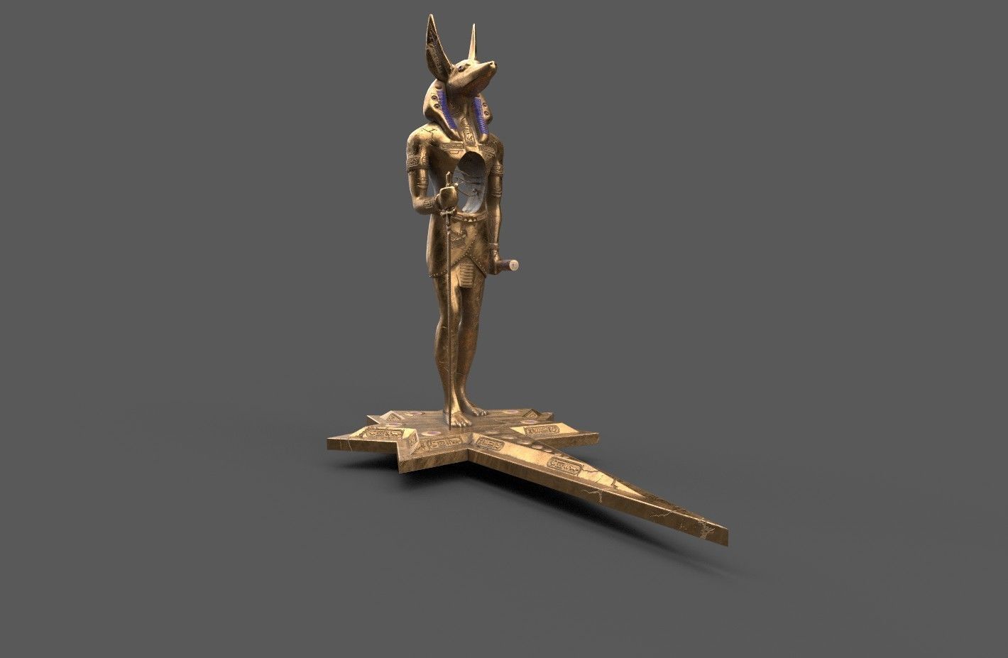 Ancient Egyptian Anubis Statue 3D Model Low-poly 3D model_4