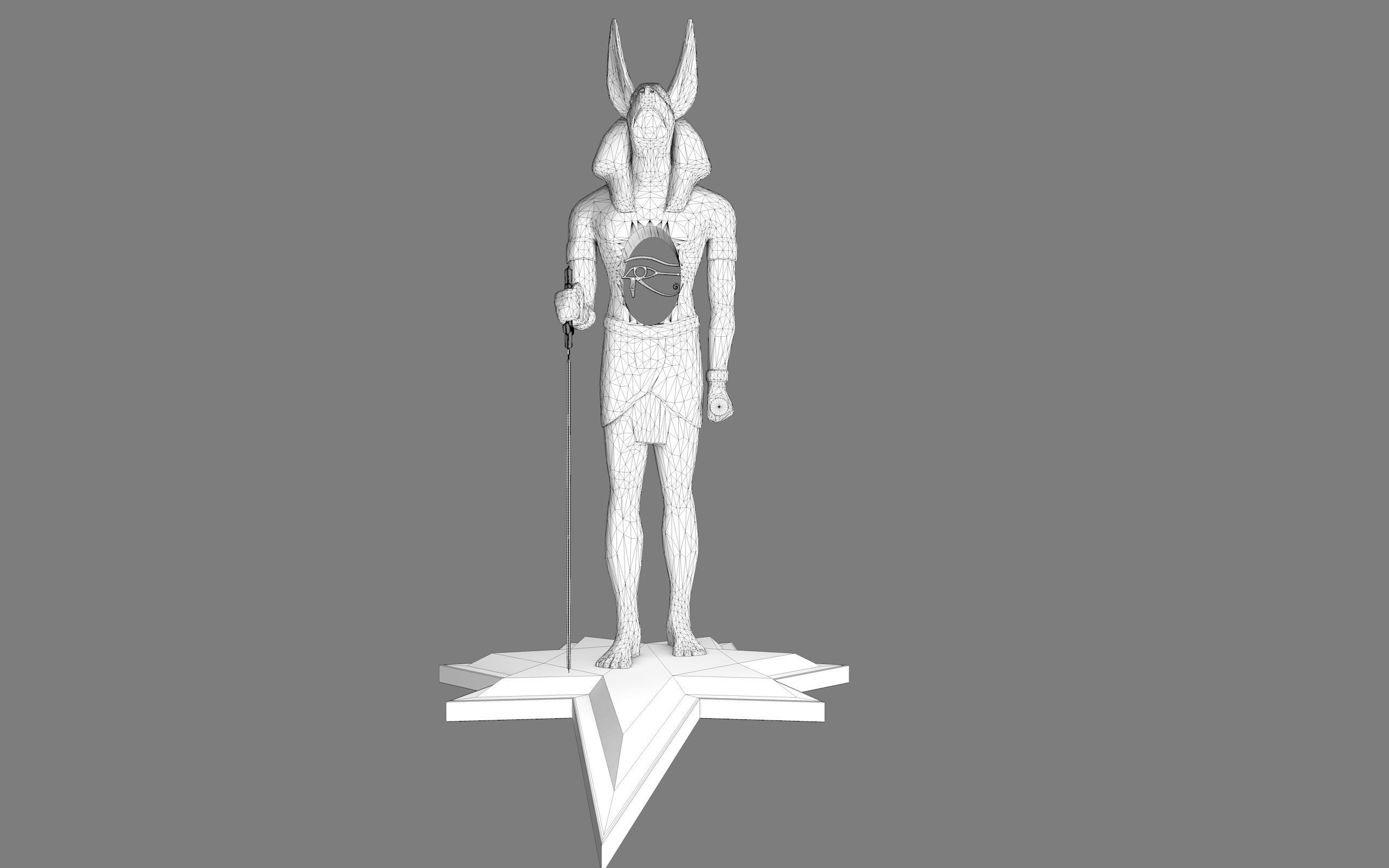 Ancient Egyptian Anubis Statue 3D Model Low-poly 3D model_40