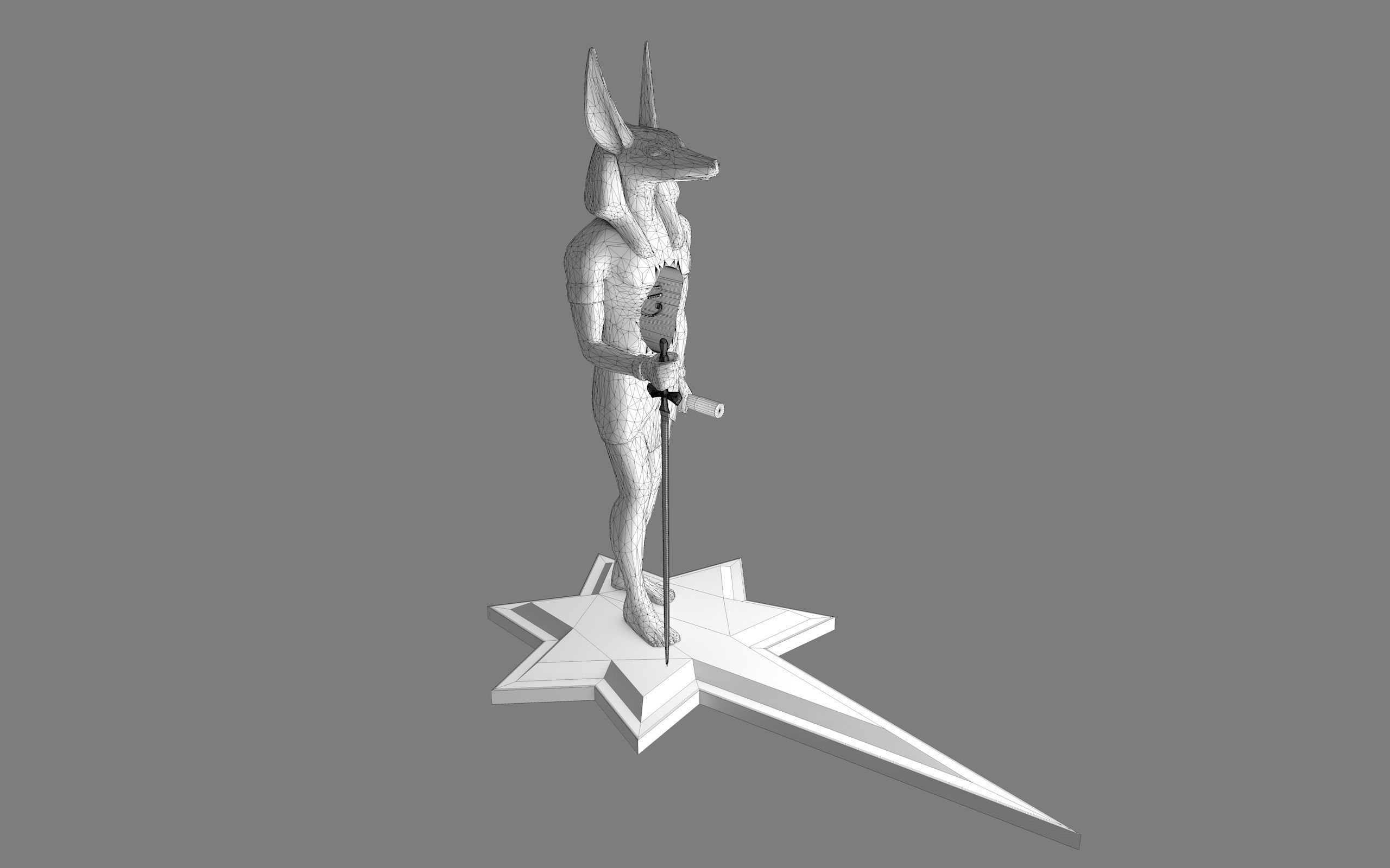 Ancient Egyptian Anubis Statue 3D Model Low-poly 3D model_39