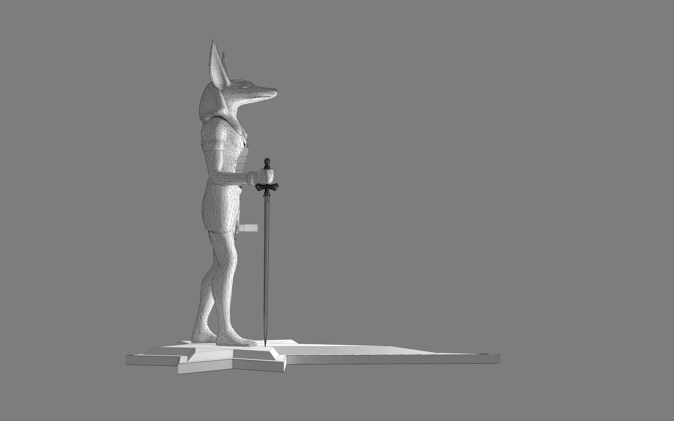 Ancient Egyptian Anubis Statue 3D Model Low-poly 3D model_31