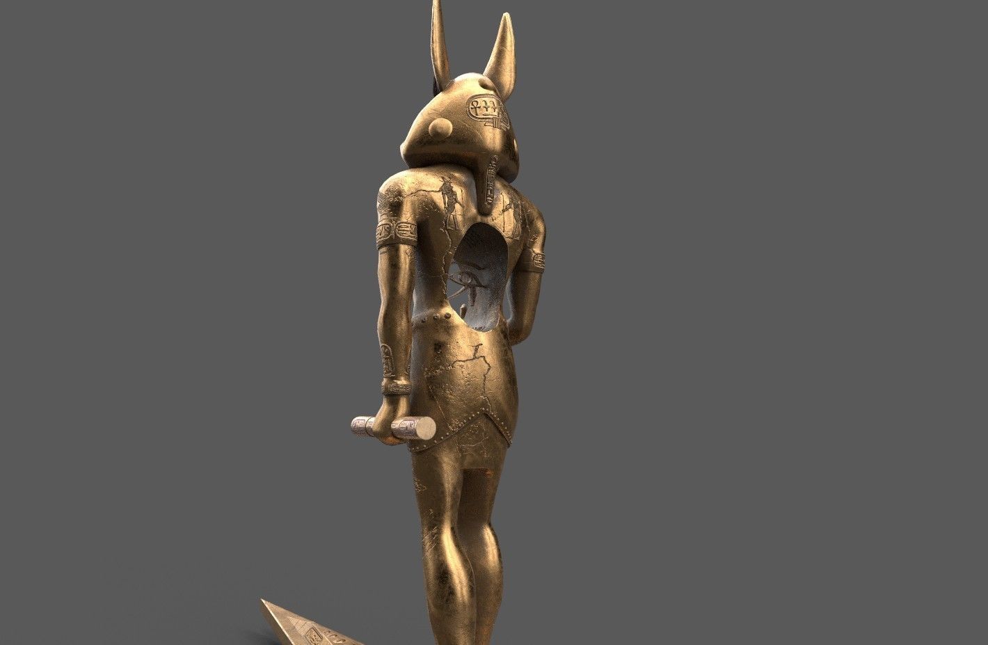 Ancient Egyptian Anubis Statue 3D Model Low-poly 3D model_15